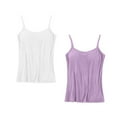 thumbnail image 3 of Aueoeo Cute Tops for Women Young Adult Tank Top Plus Size Tank Tops for Women with Built in Bras Solid Basic Cami Spaghetti Strap Tank Tops Shelf Bra Undershirt Blouses S-6Xl, 2 Pack Tank Top W, 3 of 3