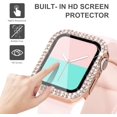 thumbnail image 3 of GHSDFBB 2-Pack Bling Cases with Screen Protector Compatible for Apple Watch Series 8 45mm Series 7, Protective Case for iWatch Series 7 (45mm, Clear/Rose Gold), 3 of 7
