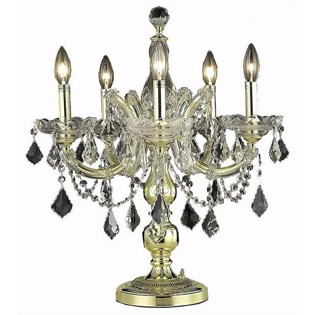 Elegant Lighting Maria Theresa 22" 5 Light Spectra Crystal Table Lamp