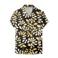 thumbnail image 3 of Camisas De Vestir Para Hombre Azul Hombres Casual Manga corta Primavera Verano Turndown Neck 3D Impreso Camisas Moda Top Blusa Camisas (Yellow, S), 3 of 4