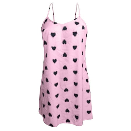 

Night Gowns Women Sexy Night Shirts For Women Sling Pajamas Nightdress Lingerie Women Underwear Sleepwear Love Printing Pink