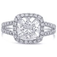 thumbnail image 6 of 8MM Cushion Cut Moissanite and Diamonds Split Shank Halo Engagement Ring C21M, 6 of 6