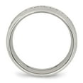 thumbnail image 6 of Auriga Fine Jewelry Stainless Steel Polished and Grooved with CZ 8 mm Half Round Band for Women Size 11.5, 6 of 6