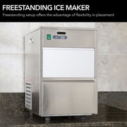 Whynter FIM-450HA Freestanding Ice Maker, 45 lb Daily Ice Production, Compact Stainless Steel Ice Machine for Home, Office & Bar