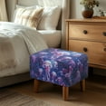 thumbnail image 3 of Xoenoiee Jellyfish Bubble Print Ottoman Cover Rectangle Folding Storage Ottoman Slipcovers Jacquard Stretch Cube Footrest Foot Stool Covers Protector with Elastic Band, S, 3 of 7
