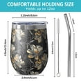 thumbnail image 5 of 12oz Stemless Wine Tumblers Pioneer Flower Vacuum Insulated Stainless Steel Travel Tumbler Cups Mug with Lid and Straw for Champaign,Cocktail,Beer with Cleaning Brush, 5 of 5