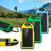 5000mAh Portable Shockproof Waterproof Solar Charger Battery Panal Double USB Power Bank for Cell Phone MP3- Yellow