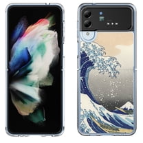 Shockproof Bumper Phone Case for Samsung Galaxy Z Flip 4 5G, by OneToughShield ® - Great Wave