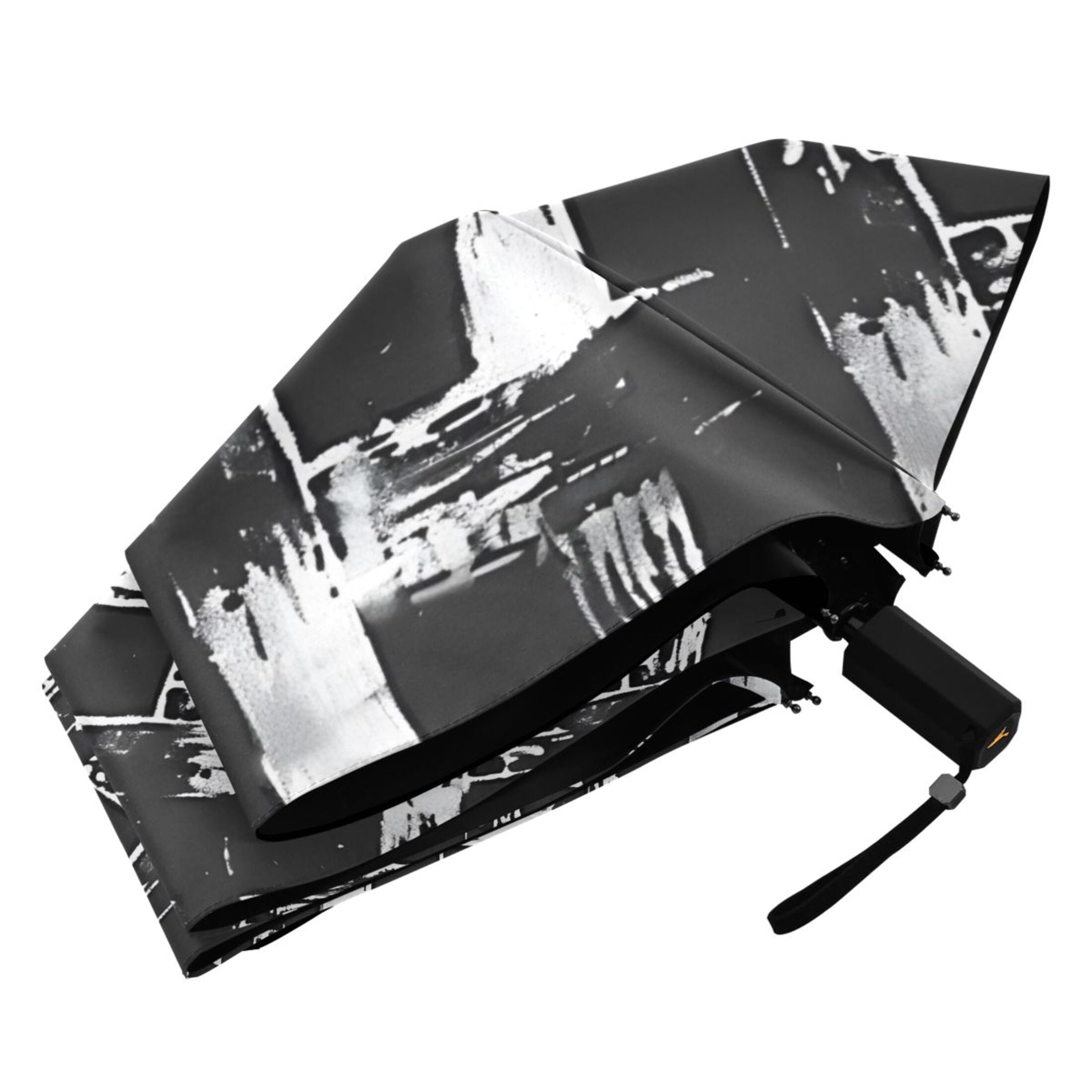 Black and White Basket Compact Sun Umbrella Windproof Travel Umbrellas for Rain Strong Portable UV Protection
