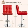 thumbnail image 3 of Yaheetech 2pcs Adjustable Bar Stool PU Leather Counter Stool with Backrest Red, 3 of 7
