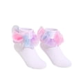 thumbnail image 3 of Big Ruffle Socks Double Lace Turn Cuff Girls Lace Princess Dance Socks with Ruffle Trim Breathable Cotton Frilly Cute Bobby Dress Sock for Kids, 3 of 5