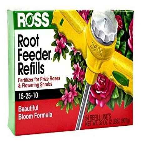 Ross Rose & Flowering Shrubs Fertilizer Refills for Ross Root Feeder, 15-25-10 (Ideal for Watering During Droughts), 54