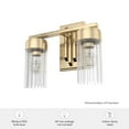 thumbnail image 6 of Hunter - Gatz 2-light Alturas Gold, Small Vanity Light, Dimmable, Modern Style, for Bedrooms, Kitchens, Dining, Living Rooms - 19682, 6 of 6