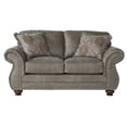 thumbnail image 6 of Roundhill Leinster Nailhead Sofa and Loveseat 2-piece Set, Faux Leather, Stone Gray, 6 of 9