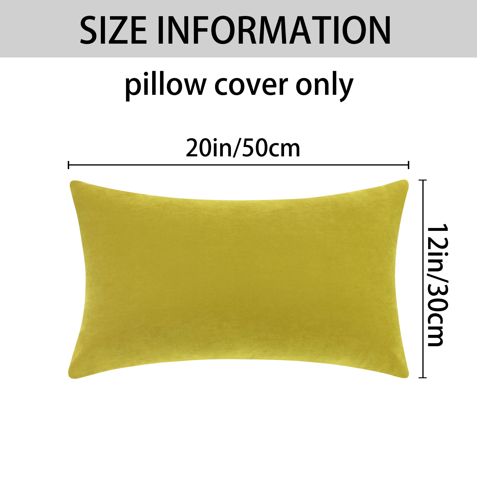 Unique Bargains 4 Pcs Solid Color Pillowcases Hidden Zipper Pillow Covers Turmeric 12" x 20"
