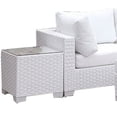 thumbnail image 5 of Benjara L Shaped Wicker Sectional Sofa with Glass Top Coffee and End Table, White, 5 of 6