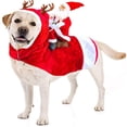 thumbnail image 1 of Dog Christmas Costume Dog Santa Claus Costume Dog Cat Christmas Holiday Outfit Pet Christmas Clothes Running Santa Claus Riding on Pet for Medium to Large Sized Dogs, 1 of 7