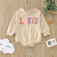 thumbnail image 2 of Gibobby Pañalero de algodón Bebé Niñas Manga Larga Bordar Recién Nacido Sudadera Monos(Beige, 6-12 Meses), 2 of 5