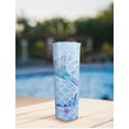 thumbnail image 2 of Mermaid Tumbler 20 oz Travel Coffee Mug Galaxy Mermaid Skinny Tumblers with Lid and Straw Stainless Steel Insulated Coffee Cups Gift for Mermaid Lover, 2 of 6