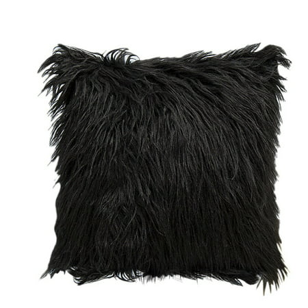 Nicesee Soft Fluffy Fur Solid Color Square Home Decor Throw Pillow Case Cushion Cover 45*45cm/
