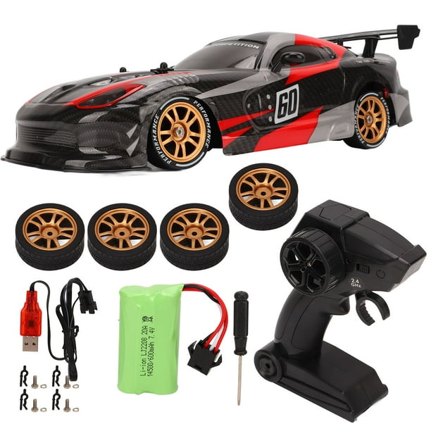 Coche RC de alta velocidad 1/16, tracción en las cuatro ruedas, coche RC a la deriva de 2,4 GHz para más de 8 exteriores, negro y rojo YUNYI BRAND Deportes