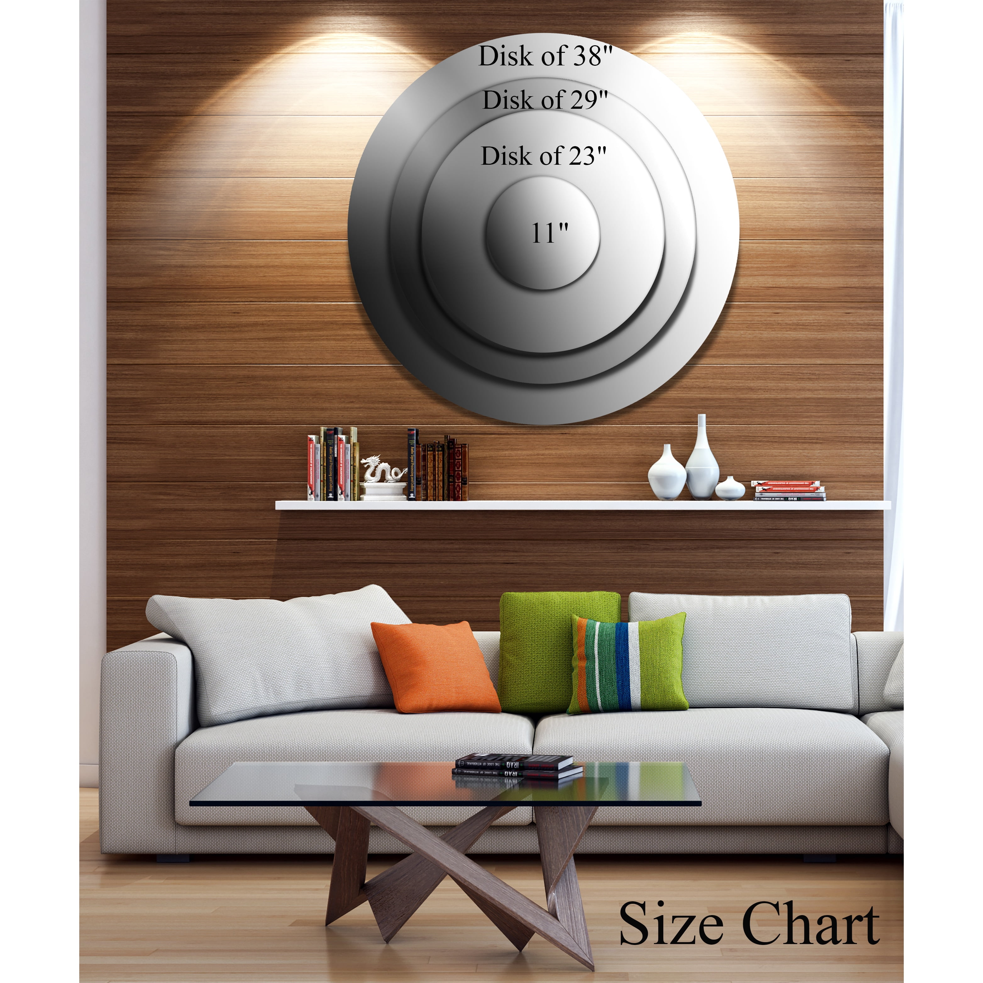 Designart 'Symmetrical Blue Fractal Flower' Disc Large Contemporary Circle Metal Wall Arts