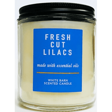 Bath and Body Works White Barn 7 oz Fresh Cut Lilacs Scented 1-Wick Candle, Made With Essential Oils