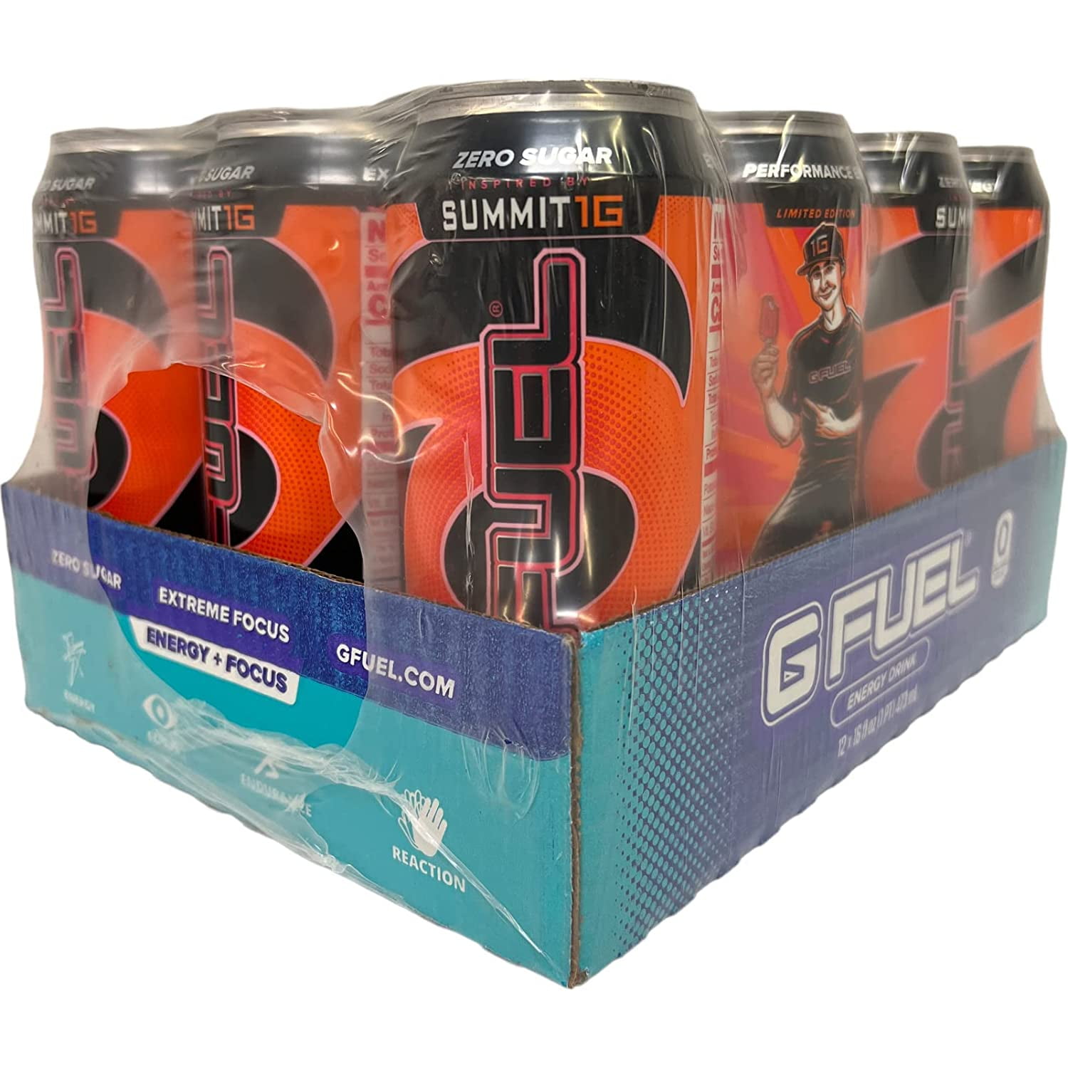 Limited Edition Summit1G G Fuel Energy Drink 12 Cans, Sugar Free, 16
