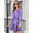 thumbnail image 6 of CRAYNER Casual Womens Fall Dresses, 3/4 Sleeve Loose Fits T Shirt Dress Crew Neck A-line Flowy Swing Dress with Pockets, XL, 6 of 9