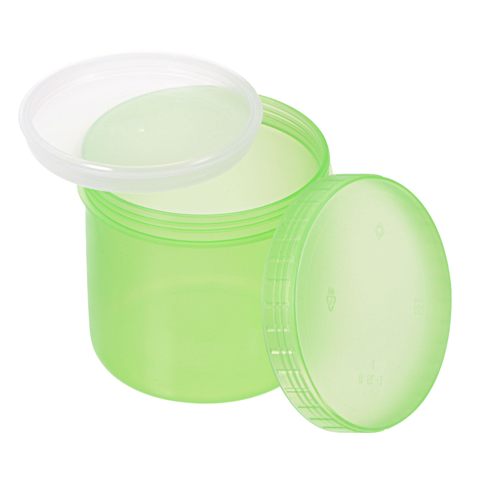 Uxcell Empty Plastic Paint Pail with Sealing Lid 0.13 Gallon/500mL Green 5Packs
