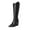BLACK, variant on Women Cowboy Boots Knee High Western Embroidered Pull On with Side Zipper Chunky Heel Pointed Toe Comfortable Cowgirl Boots