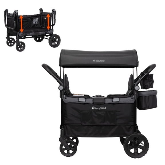 Baby Trend Quest PLUS 2-in-1 Stroller Wagon, Dash Black
