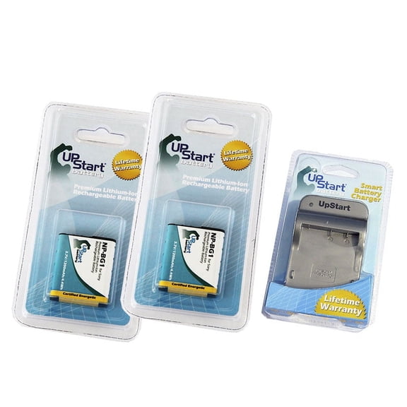 2x Pack - Sony Cybershot DSC-H90B Battery   Charger - Replacement for Sony NP-BG1 Digital Camera Battery and Charger (1200mAh, 3.7V, Lithium-Ion)