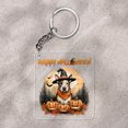 thumbnail image 2 of Happy Halloween Bull Terrier Witches Hat Pumpkin Carving Acrylic Keychain Bully Dog Lovers Gifts Idea Collar Charm Tag Keyring - 02019, 2 of 5