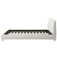 thumbnail image 6 of [Luckynote]Queen Size Modern Upholstered Bed Frame with Linen Fabric and Solid Wood Legs, White, 6 of 8