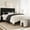 Black, Fabric, variant on Amolife Queen Bed Frame, Platform Bed Frame with Upholstered Adjustable Headboard, White, Nubby Fabric