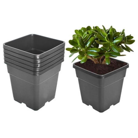 Square Nursery Pots Plant Pots Grow Pots Nursery Container Fit for Planting Soil Plants 10 Gallon 5Pcs