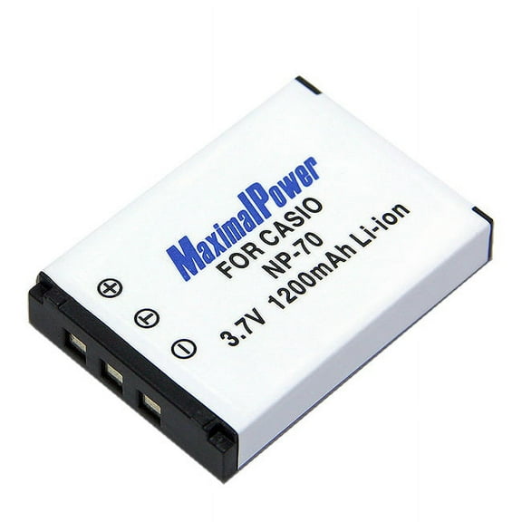 Battery for Casio NP-70 NP70, Exilim Zoom EX-Z150, EX-Z155, EX-Z250, EX-Z250BE, Replacement by Maximalpower (1 Pack)