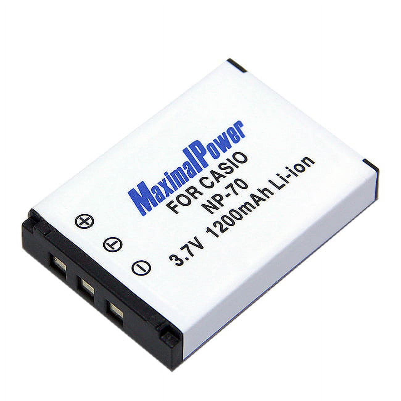 Battery for Casio NP-70 NP70 Exilim Zoom EX-Z150 EX-Z155 EX-Z250 EX-Z250BE Replacement by Maximalpower (1 Pack)
