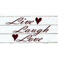 thumbnail image 1 of Live Laugh Love White Metal License Plate, 1 of 1
