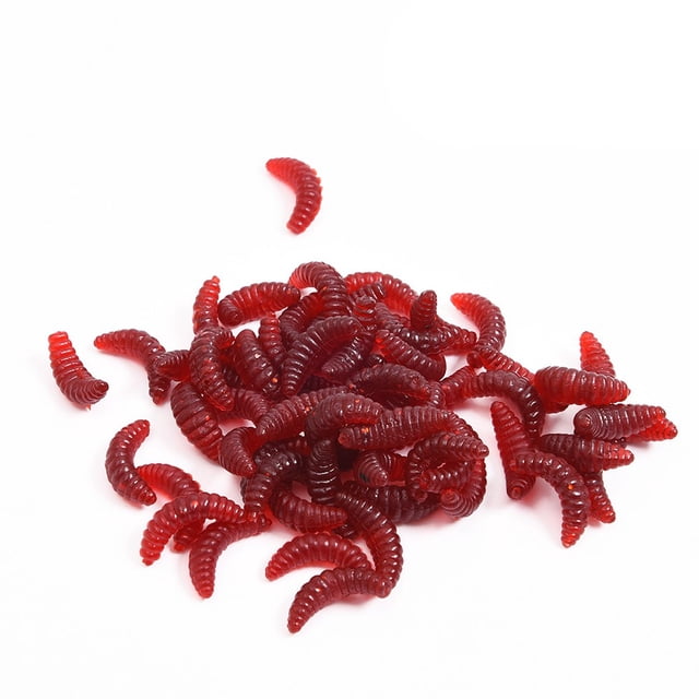 Outdoor Fishing Lures Soft Rubber Worm Bait - 60pcs/pack (Straight and Curved)