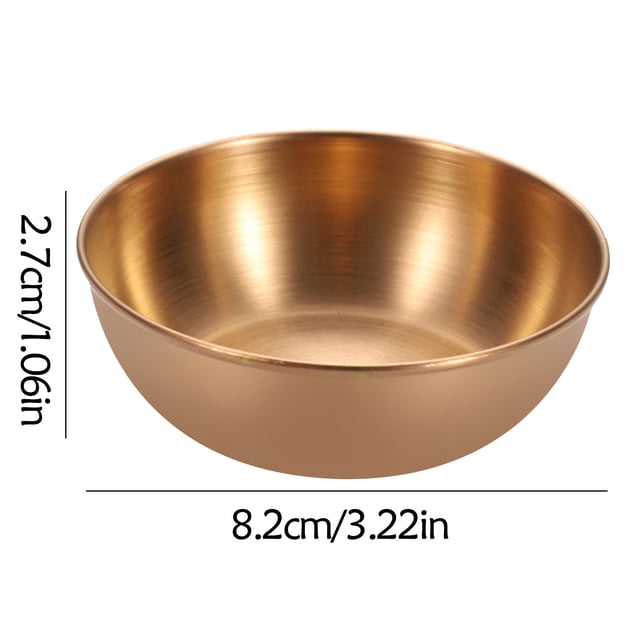 Bol de acero inoxidable para salsa de soja, ideal para sushi y condimentos. Pequeño recipiente para salsa de soja, vinagre o especias. Plato de servir pulido de borde redondeado para el hogar, la