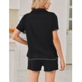 thumbnail image 4 of Ekouaer Womens Pajama Sets Button Up Bride Pj Shorts Set 2 Piece Soft Sleepwear Short Sleeve Lounge Sets, 4 of 6
