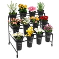 thumbnail image 3 of Flower Display Stand with 12 Buckets, 3 Layers Plant Stand with Wheels, 4 Wheels Moving Plant Cart Shelf ,Flower Cart for Patio Garden, Living Room, Florist, 3 of 28