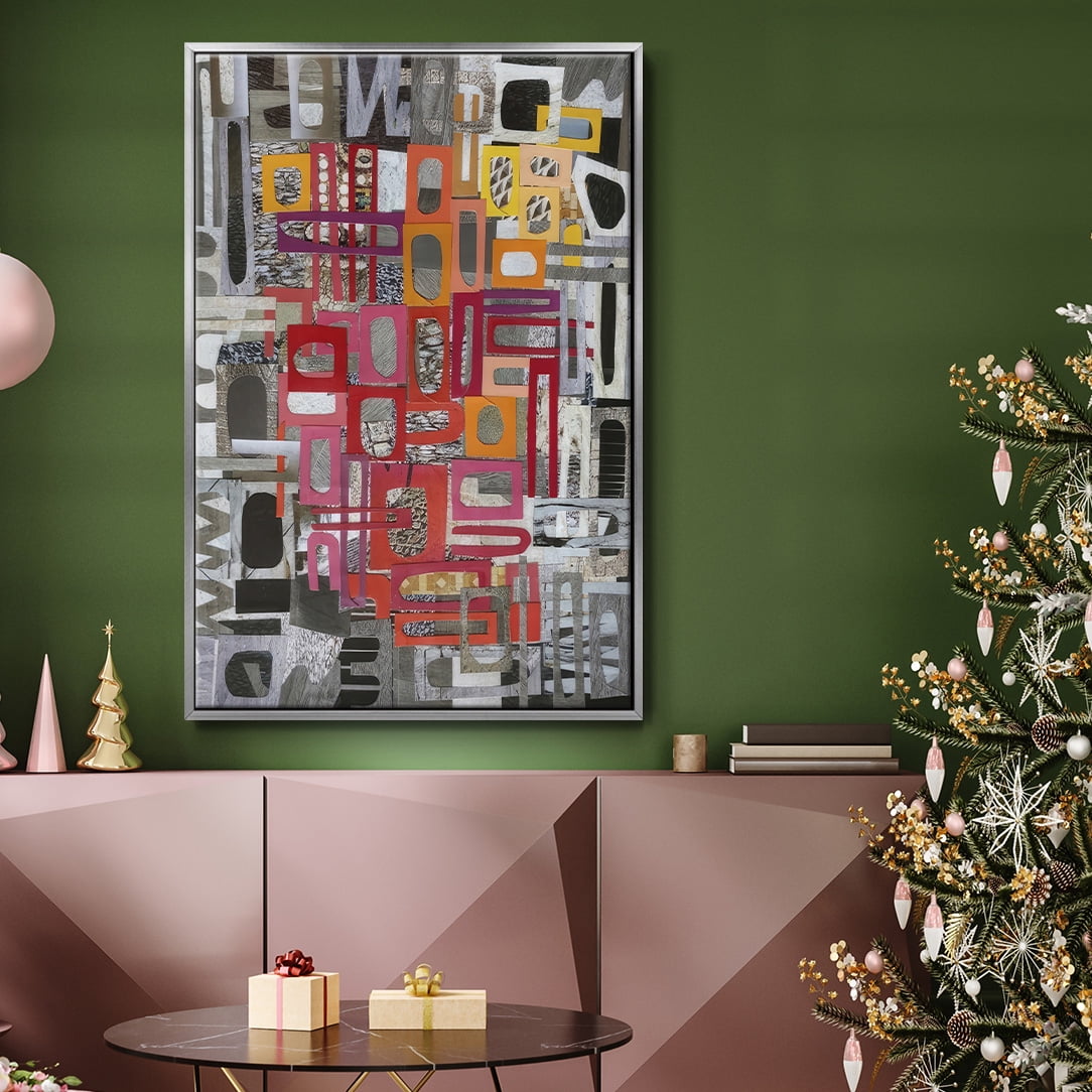Christmas in the Sierras III - Framed Gallery Wrapped Holiday Canvas - 25 x 37 - Silver Frame