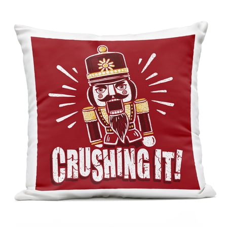 Stupell Industries Crushing It Nutcracker Outdoor Printed Pillow design by Jedco Brands, Inc., 18 x 7 x 18