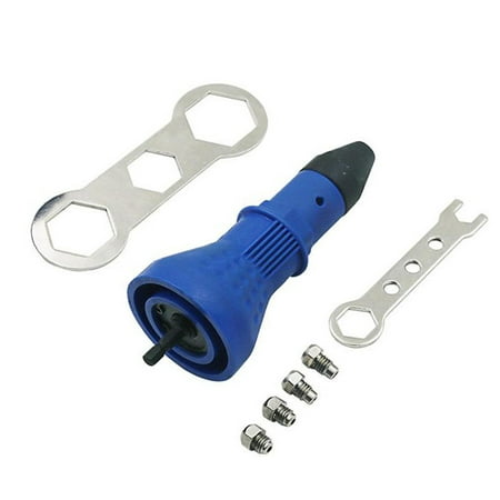 

Blue 6.35mm Shank Electric Rivet Nut Cordless Riveting Drill Adapter Attachment Tool 4 Nozzle (1.8 Mm 2.2 Mm 2.8 Mm 3.2 Mm)