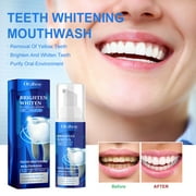 LINMOUA Whitening Mouthwash - Contains to Promote Whiter Teeth Dentist Formulated - Alcohol & Fluoride Free Rinse with 100% Natural Essential Oils, Wild Mint Flavor - 60ml