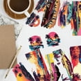 thumbnail image 3 of 10 Pcs UV DTF Cup Wrap Transfer Sticker 10 Styles Sunset Car Coconut Trees Retro Transfer Paper Rub on Stickers PVC Cup Wrap Waterproof Rub Decals, 3 of 7