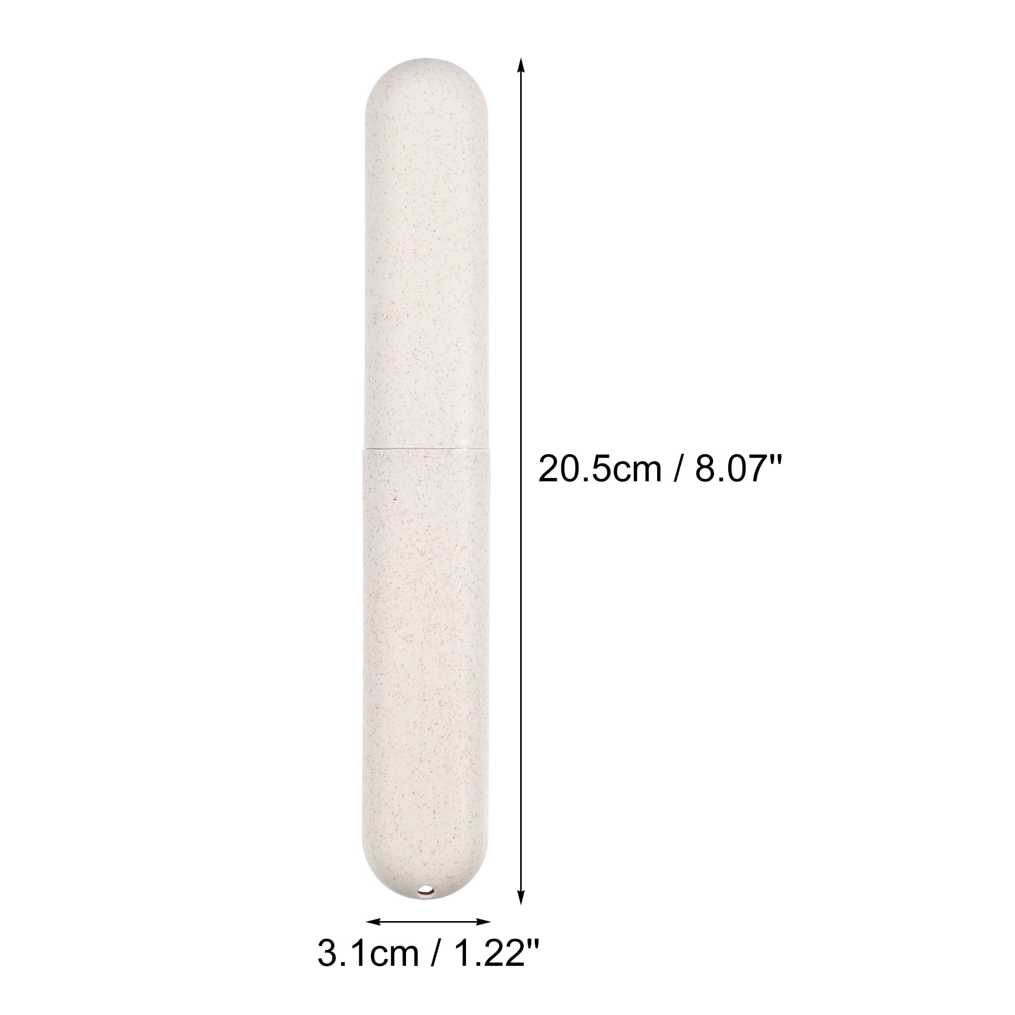 Unique Bargains 2Pcs Traveling Toothbrush Holders Case for Travel Beige 8.07"x1.22"x0.83"